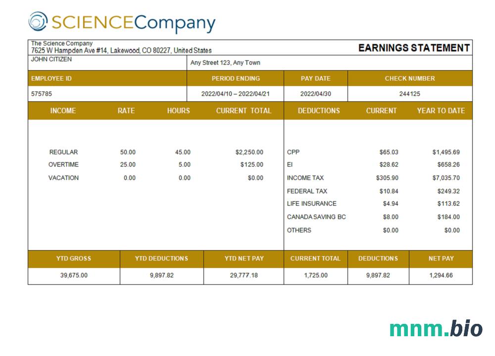 USA The Science Company science company pay